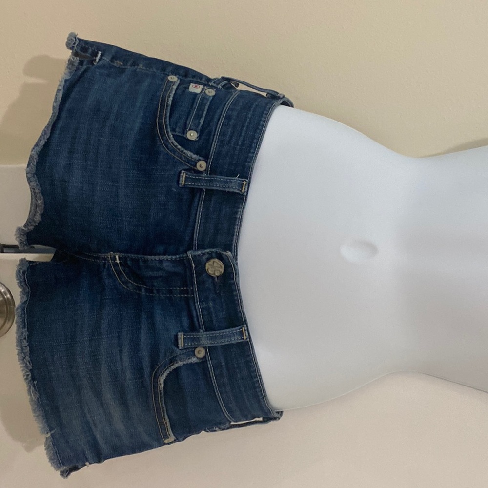 Ag denim dark wash cut off shorts size 25